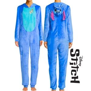 Disney’s STITCH Halloween Hooded Union Suit Costume Full Front Zip Sz Sm 4-6